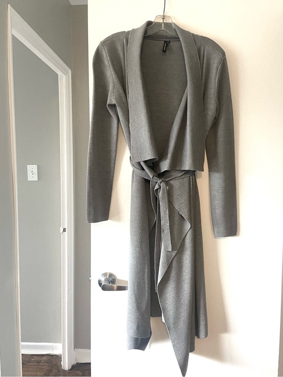 Marciano Jackets & Blazers - Marciano Gray Long Sleeve Wrap Cardigan with Tie Belt